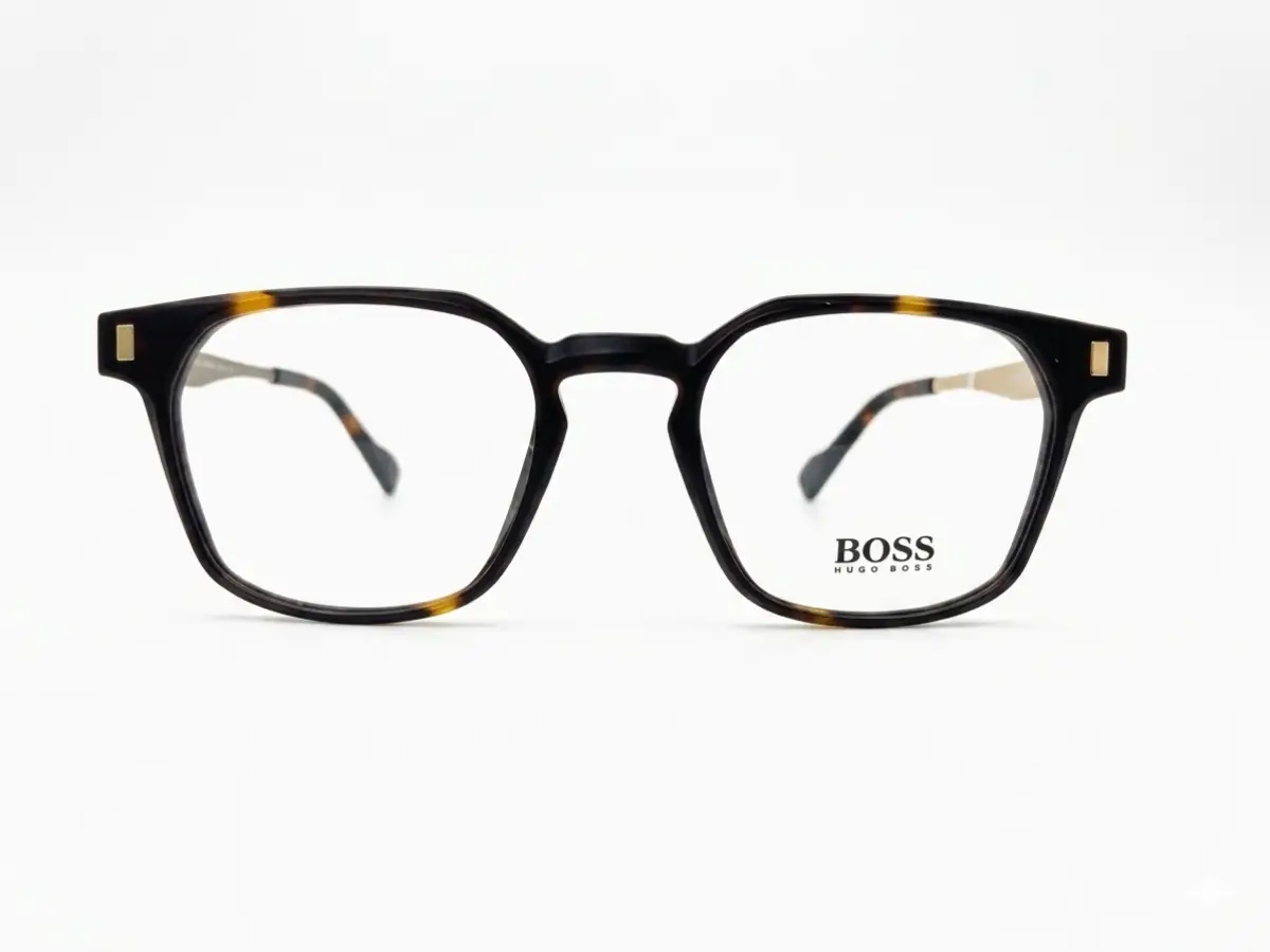 Hugo Boss Tortoise & Matte Black Geometric Glasses